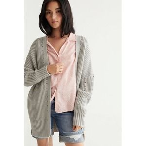 Lucky Brand Women's Size Small Tie Front Short Sleeve Shirt Peach Multi Stripe